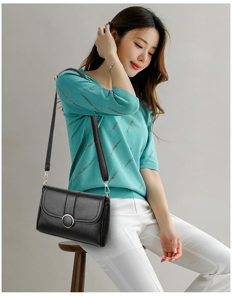 Small Purse for Women Cute Crossbody Bag Classic Shoulder Bag Black Purse with Adjustable Strap and Zipper Closure3