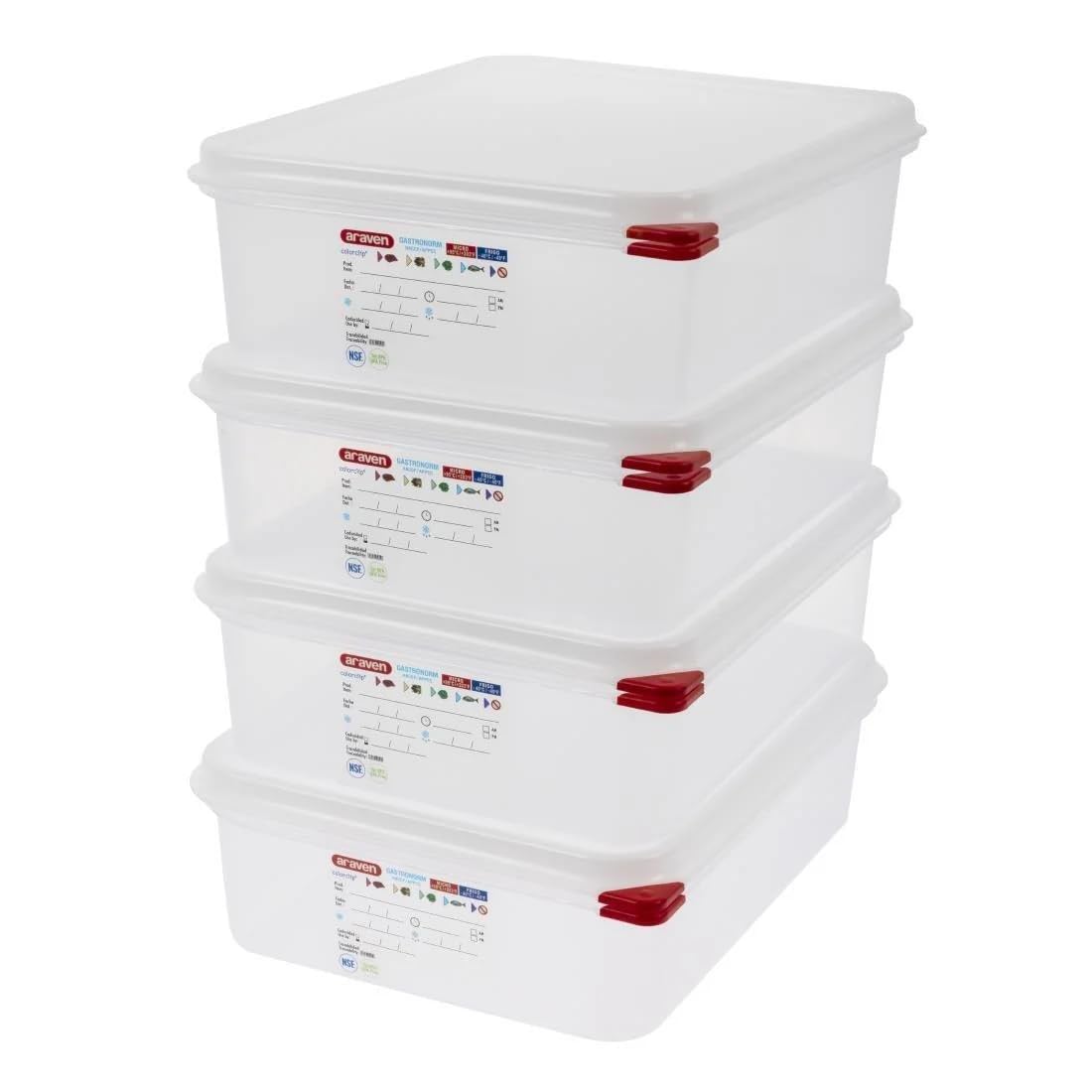 Araven dl982 envase de alimento, 26,5 cm tema longitud (Pack de 4)