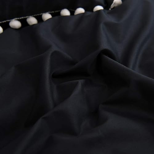 Vista 8 de Softta Euro Sham Covers - Juego de 2 fundas de almohada de 26 x 26 pulgadas con pompón negro, estilo étnico, vintage, 100% algodón puro, fundas