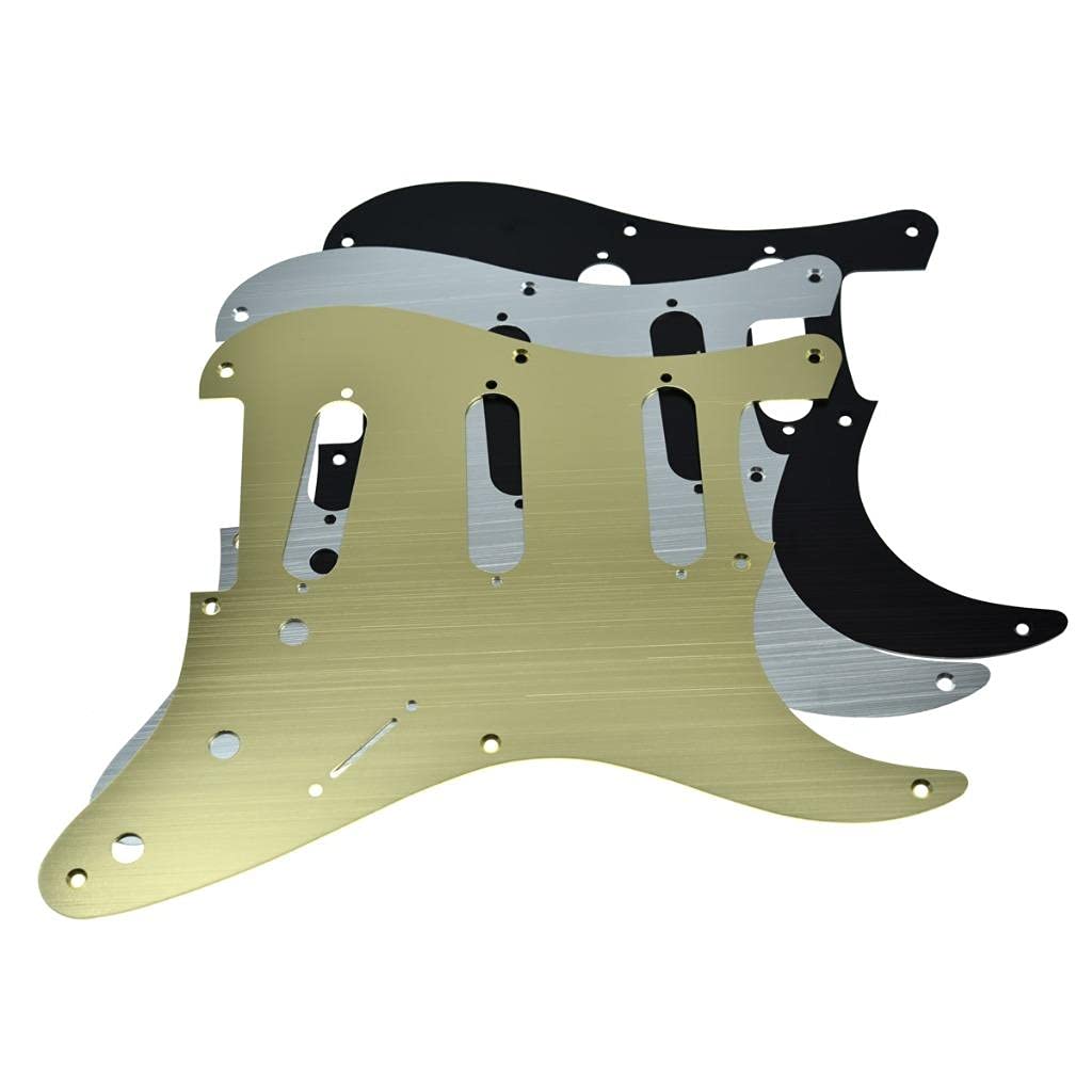 KAISH 8 otworów metal aluminium anodowane styl vintage ST Strat SSS kostka gitarowa pasuje do amerykańskiego błotnika Strat srebrny