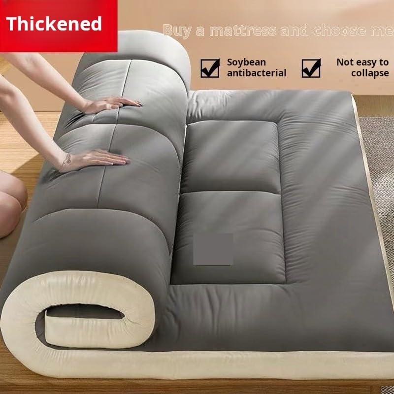 Japanse opvouwbare futonmatras, tatami, draagbare campingmatras, gemakkelijk op te bergen, ademende stof voor bank, matras (blauw, 200 x 220 cm