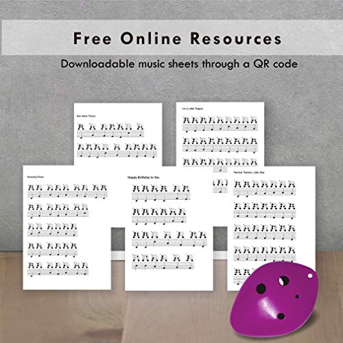 One Good Thing Ocarina Instrument – 6 Hole Plastic Ocarina For Kids – Includes Lanyard For Lightweight And Portable Design Alto C Ocarina – Beginners Sheet Music Qr Code(Pink) #TOP3