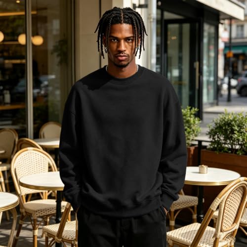 Men's Sweatshirts Crew Neck Oversized Fleece Sweatshirt Sweat Shirts - image 2