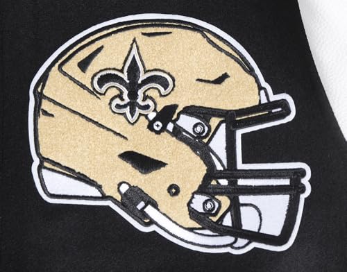 Pro Standard Mens NFL New Orleans Saints Mash Up Varsity Jacket Black/White L by Pro Standard - Used condition - Image 4