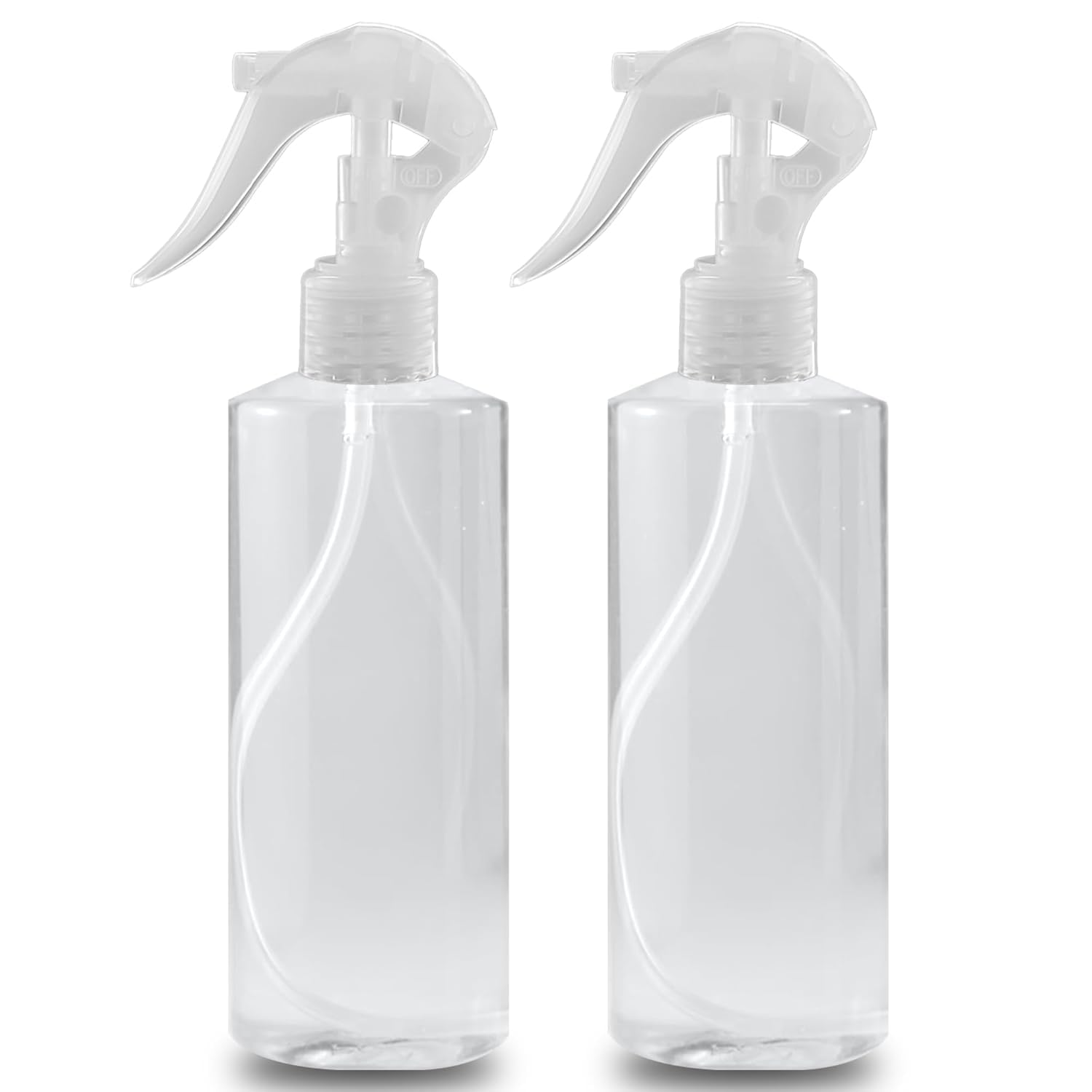 HUNCHA 200 ML Empty Mist Trigger Plastic Spray Bottle (Pack of 2),Transparent Clear Empty Water Spray Bottles,Water Liquid Sprayer Set for Face, Hair, Garden, Sanitizer, Perfume, and More, Transparent-picture-12