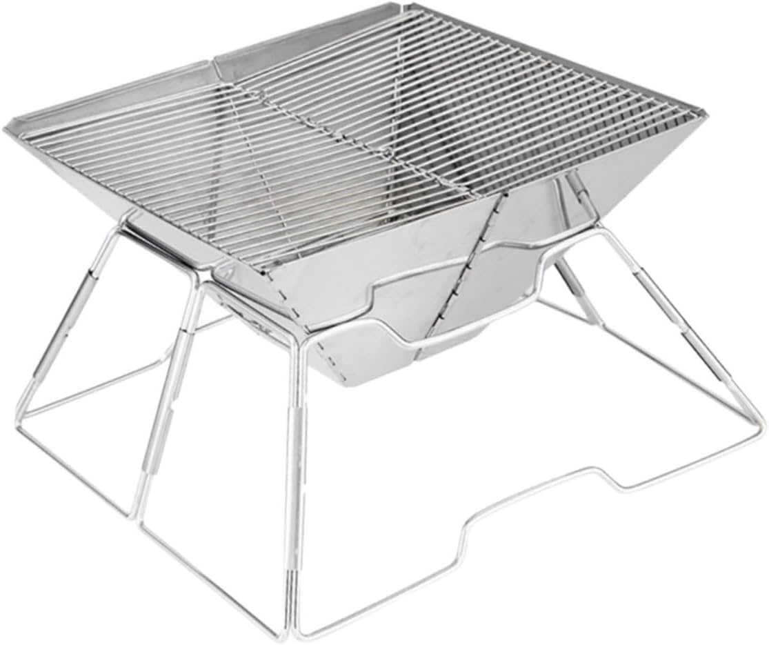 Portable Wear-resistant Folding Barbecue Grill Rack Professional Camping Grill Accessory Outdoor Bbq and Travel Hiking and Backyard Cooking