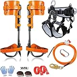 Baumkletterausrüstung, Baumklettern Ausrüstung, Baumkletterspikes, Baumkletterausrüstung mit verstellbarem Gurt und Stahlkern-Flip-Line, Felskletterausrüstung mit Dreifachverriegelung