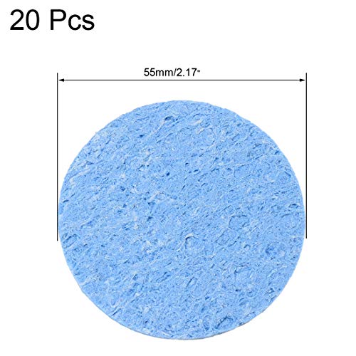 Image of uxcell Soldering Sponge 50.5mmx2.2mm for Iron Tips Cleaner Round Blue 20pcs