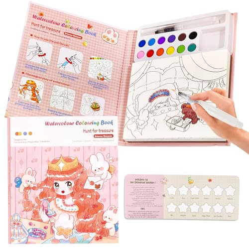 Image of FunBlast Watercolor Painting Book Set - DIY Graffiti Coloring Note-Book with Watercolor