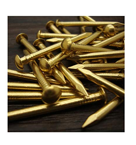 Hardware Nails, concrete nail, Brass Nails, Pure Copper, Round Small, Drum, 30 pieces-21 * 2mm(8 * 1.2mm) miniatura 1