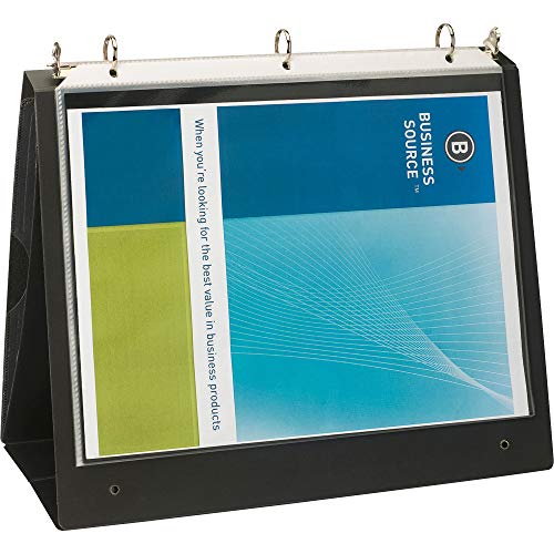 Business Source 16456 Presentatn Binder w/10 Sht Protectors 1-Inch Cap. 8-1/2-Inch x11-Inch BK