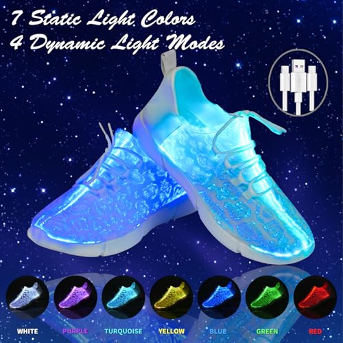 Fiber Optic LED Shoes for Women Men Light Up Sneakers for Adult USB Charging Flashing Luminous Trainers Shoes2