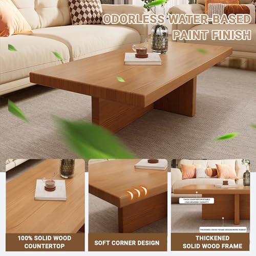 Table basse rectangulaire design minimaliste en bois de qualité pour séjour