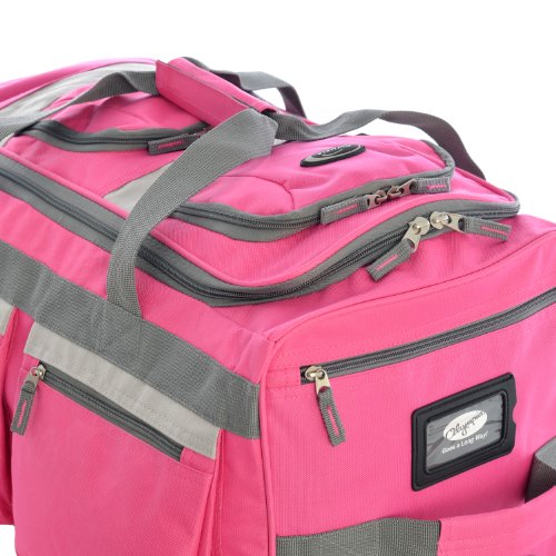 Olympia 8 Pocket Rolling Duffel Bag, Hot Pink, 29 inch