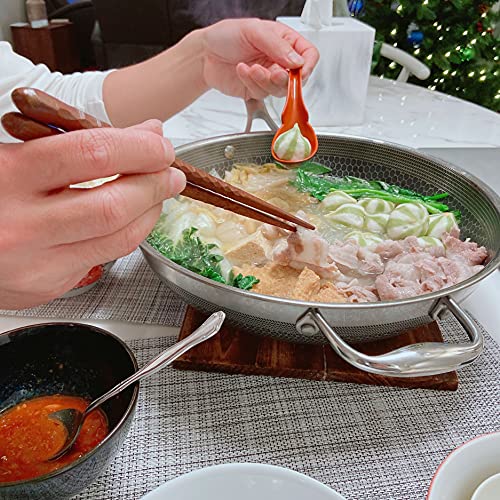 Japanbargain 2397, Pack Of 3 Japanese Soup Spoons Asian Soup Spoons Chinese Soup Spoons Rice Spoons Pho Spoons Ramen Soup Spoons Wonton Soup Spoons, Black And Red, Notch And Hook Style #TOP5
