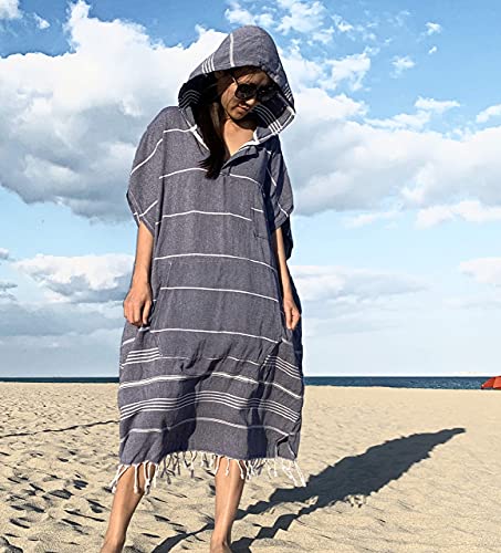 AYSESA-Large-Surf-Poncho-Thin-Turkish-Cotton-Beach-Robe-Hooded-Wetsuit-Changing-Towel-Ultra-Thin-Quick-Dry-Sandproof-100-Turkish-Cotton-Navy-Blue-Poncho-Navy-Surf-Poncho