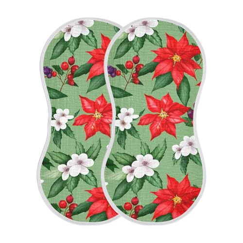 Berry Chartreuse Baby Burp Cloths Absorbent Cotton Burp Cloths Rags Burping Clothes for Babies Burp Cloth Baby Bibs Washcloths for 22x11IN Newborn Baby Essentials,2 Pack