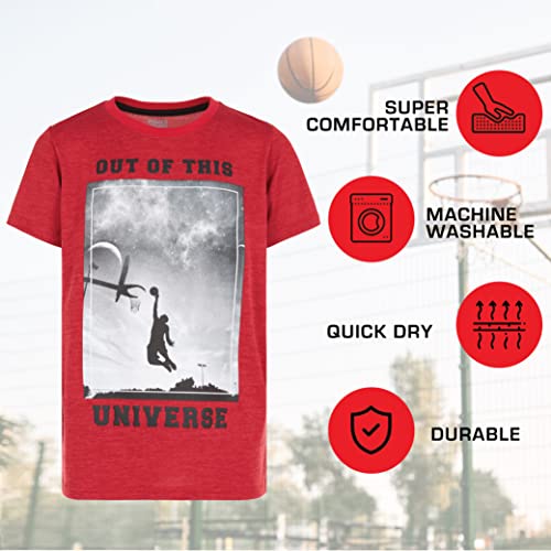 Boys T Shirts - Youth Big Kids Active Athletic Workout Sports Basketball Graphic Short Sleeve Top 4 Pack3