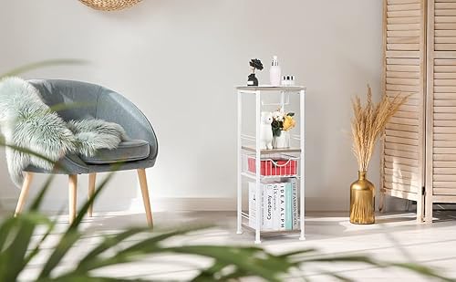 Bathroom Storage Cabinet Freestanding Bathroom Shelf With Drawer Toilet Paper Holder Stand 3 Tier Bathroom Towel Storage Organizer For Bathroom Laundry Room Entryway Kitchen Pantry, Light Oak #TOP7