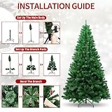 Künstlicher Weihnachtsbaum -mit 40 DIY Weihnachtsbaumschmuck,180cm Tannenbaum 800 Spitzen Metallständer Einfacher Aufbau Christbaum Kunstbaum Grün Weihnachtsbaum künstlich Christmas Tree