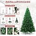 Künstlicher Weihnachtsbaum -mit 40 DIY Weihnachtsbaumschmuck,180cm Tannenbaum 800 Spitzen Metallständer Einfacher Aufbau Christbaum Kunstbaum Grün Weihnachtsbaum künstlich Christmas Tree