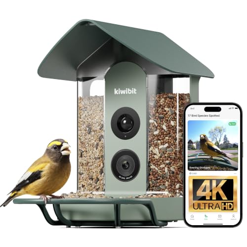 Kiwibit Battery-Powered 4K AI Smart Bird Feeder