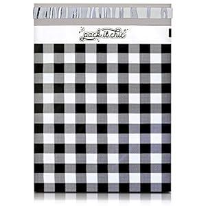 Pack It Chic – 10X13 (100 Pack) Gingham Plaid Poly Mailer Envelope Plastic Custom Mailing & Shipping Bags – Self Seal
