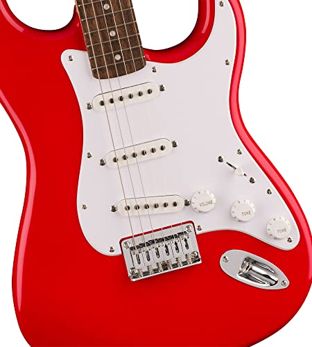 Image of Fender Squier Sonic Stratocaster HT - Torino Red Bundle with Frontman 10G Amp, Tuner, Strap, Cable, Picks, and Austin Bazaar Guitar DVD