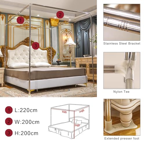 Moustiquaire Princesse pour lit double baldaquin à 4 poteaux d'angle - 3