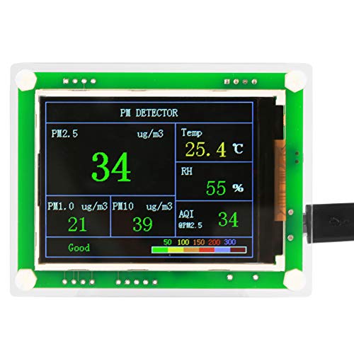PM2.5 meter, 2,8 inch multifunctionele digitale luchtkwaliteitsdetector PM2.5 tester PM1.0, PM10.0, PM2.5, temperatuur, luchtvochtigheid, fijnstof