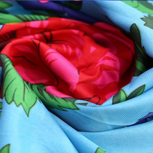 Oversized retro style women's print square multi-functional shawl Ethnic scarf Large square scarf tassel4