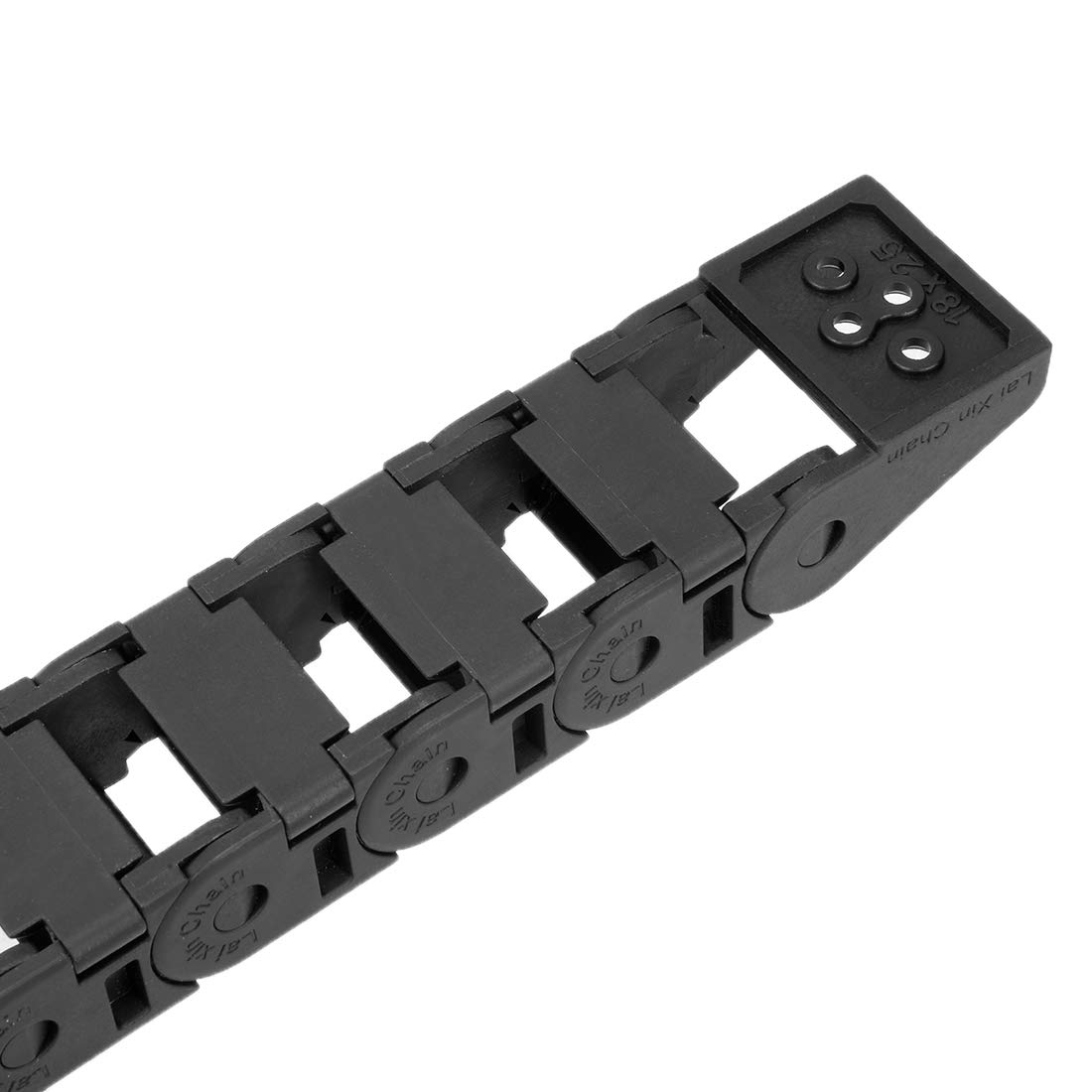 sourcing map cable abierto de cadena de arrastre tipo abierto con conectores finales r38 18x25mm 1,5 metros