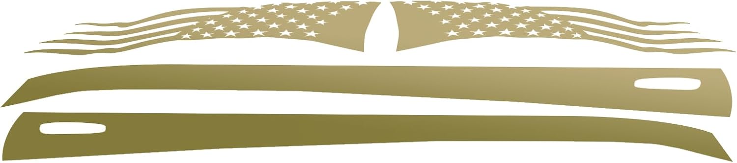 Vinyl American Flag Side Racing Stripe Kit Compatible with Chevrolet Camaro Yenko 2016-2022 RS SS ZL1 (Gloss Black)