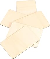 Vista 5 de HOIGON 100 piezas rectangulares de madera sin terminar, hojas de madera de tilo en blanco de 4 x 6 pulgadas, recortes de madera para manualidades