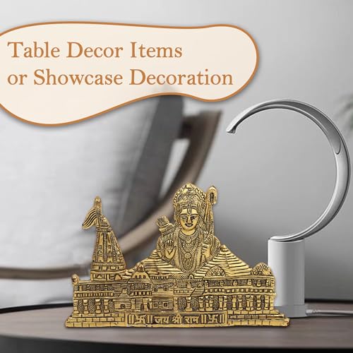 Image of Smizzy Metal Ram Mandir Ayodhya| ayothi ramar Temple Model| Architecture Model (11X7 Inch) Hanging and Standing Temple Home Decor Showpiece, 1 pc