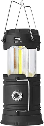 Lámpara LED de camping, portátil, disponible en tormenta, corte de energía, camping, viajes, pesca, con USB solar, batería