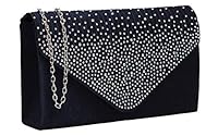 SwankySwans Damen Clutch Abby mit Strasssteinen, Umschlag-Stil, Blau (Marineblau), Einheitsgröße