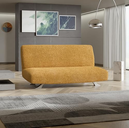PAULATO-BY-GAICO-Futon-Cover-Armless-Couch-Cover-Sofa-Bed-Slipcover-Without-Armrest-Soft-Fabric-Covers-1-Piece-Form-Fit-Stretch-Futon-Protector-for-Kid-Pet-Microfibra-Mango PAULATO BY GAICO Futon Cover Armless Couch Cover Sofa Bed Slipcover Without Armrest Soft Fabric Covers 1 Piece Form Fit Stretch Futon Protector for Kid Pet Microfibra Mango