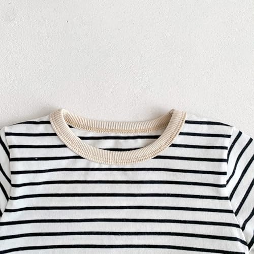 Infant Baby Boys Girls Striped Crewneck Sweatshirt Long Sleeve Pullover Sweatshirts Sweater Casual Tops Basic T-Shirt2