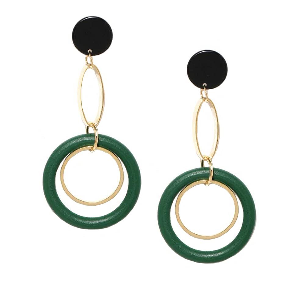 Yellow Chimes Geometric Shape Gold Plated Circle Drop Long Dangle Earrings For Women And Girls (B082SF21D5) Amazon Price History, Amazon Price Tracker