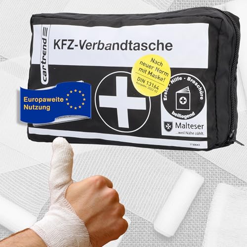 Cartrend 7730043 Kit de primeros auxilios, negro, DIN 13164, con manual de primeros auxilios - imagen 2
