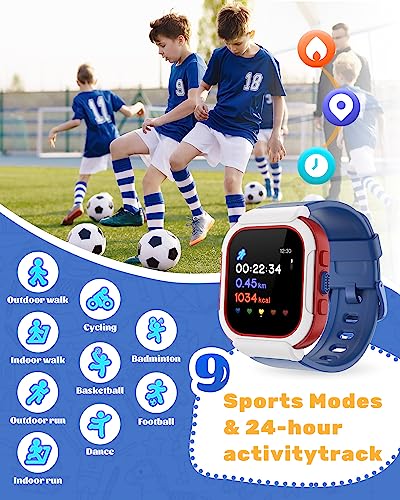 Cloudpoem Smart Watch for Kids Girls Boys,Kids Watch Fitness Tracker Watch with Pedometer Heart Rate Monitor Blood Oxygen Sleep Tracker Alarm Clocks Puzzle Games Calculator IP68 Waterproof,Kids Gift - Image 3