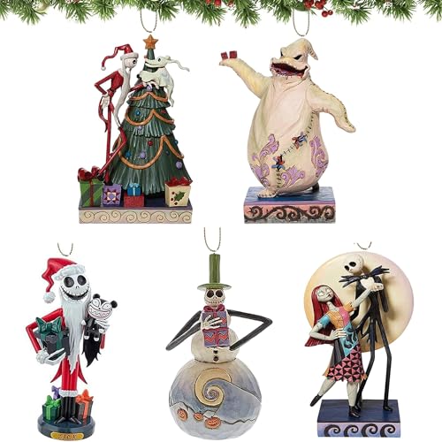 YOOYEH Christmas Ornament Decorations, 5PCS Stocking Cap Funny Nightmare Before Christmas Decorations Ornament Decorative Xmas Decor Ornaments Party Gifts (Type 1)