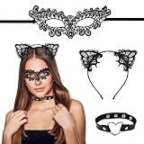 Photo Gallery hekobag 3 pz maschera pizzo donna con cerchietto orecchie di gatto, maschera veneziana nera, collana girocollo choker cuore in pelle per halloween carnevale cosplay mascherata Photo Gallery hekobag 3 pz maschera pizzo donna con cerchietto orecchie di gatto, maschera veneziana nera, collana girocollo choker cuore in pelle per halloween carnevale cosplay mascherata