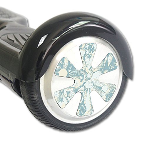 Skin Compatible with Self Balancing Mini Scooter Hover Board Wheels &ndash; Blue Seashells | MightySkins Protective, Durable, and Unique Vinyl Decal wrap Cover | Easy to Apply, Remove | Made in The USA