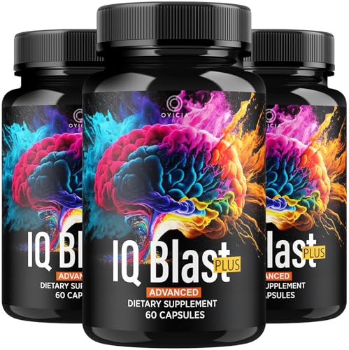 (3 Pack) IQ Blast Plus - IQBlast Plus Capsules Support Advanced Formula Reviews, IQBlastPlus Pills Natural Ingredients Memory Support Daily Vitamins for Health and Wellness, 180 Capsules for 3 Months