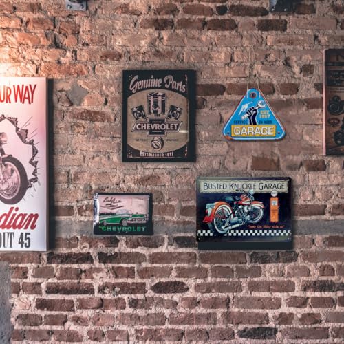 Image of Decorative Retro Metal Signs Wall Plate - 12x8 Inch (Full Throtle Since 1985) | Weatherproof Vintage Metal Sign Plate for Cafe, Home, Bar, Garage | Decorative Wall Hanging Sign Board