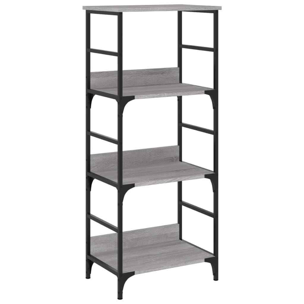Estantería gris Sonoma de 50x33x117,5 cm en madera y acero con 3 compartimentos de pie