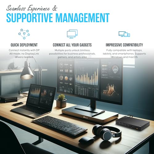 40AS0090US Lenovo Thinkpad Docking Station USB-C Gen 2-1 Year Warranty - Thinkpad Thunderbolt 3 Dock, HDMI, DisplayPort & USB C Cable - Universal Docking Station (Renewed)