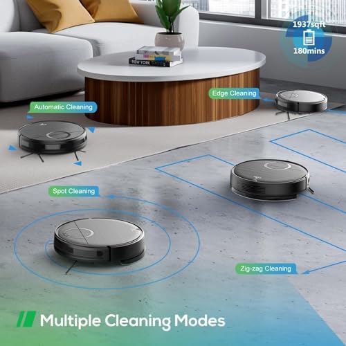 Robot Vacuum and Mop Combo, 2 in 1 Mopping Robot Vacuum Cleaner with Schedule, Wi-Fi/App/Remote, 2000Pa Max Suction, Self-Charging Robotic Vacuum, Slim, Ideal for Hard Floor, Pet Hair - 3